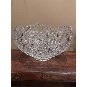 Vintage L.E. Smith Cane and Button Punch Bowl